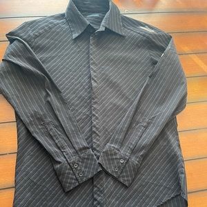 Mens, Xl 7Diamonds stretch shirt. Black and Turquoise